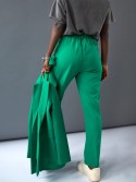 Elegant green cigarette pants with a crease SFMY16767 - Online store - Boutique